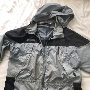Silver and Black Colombia windbreaker jacket